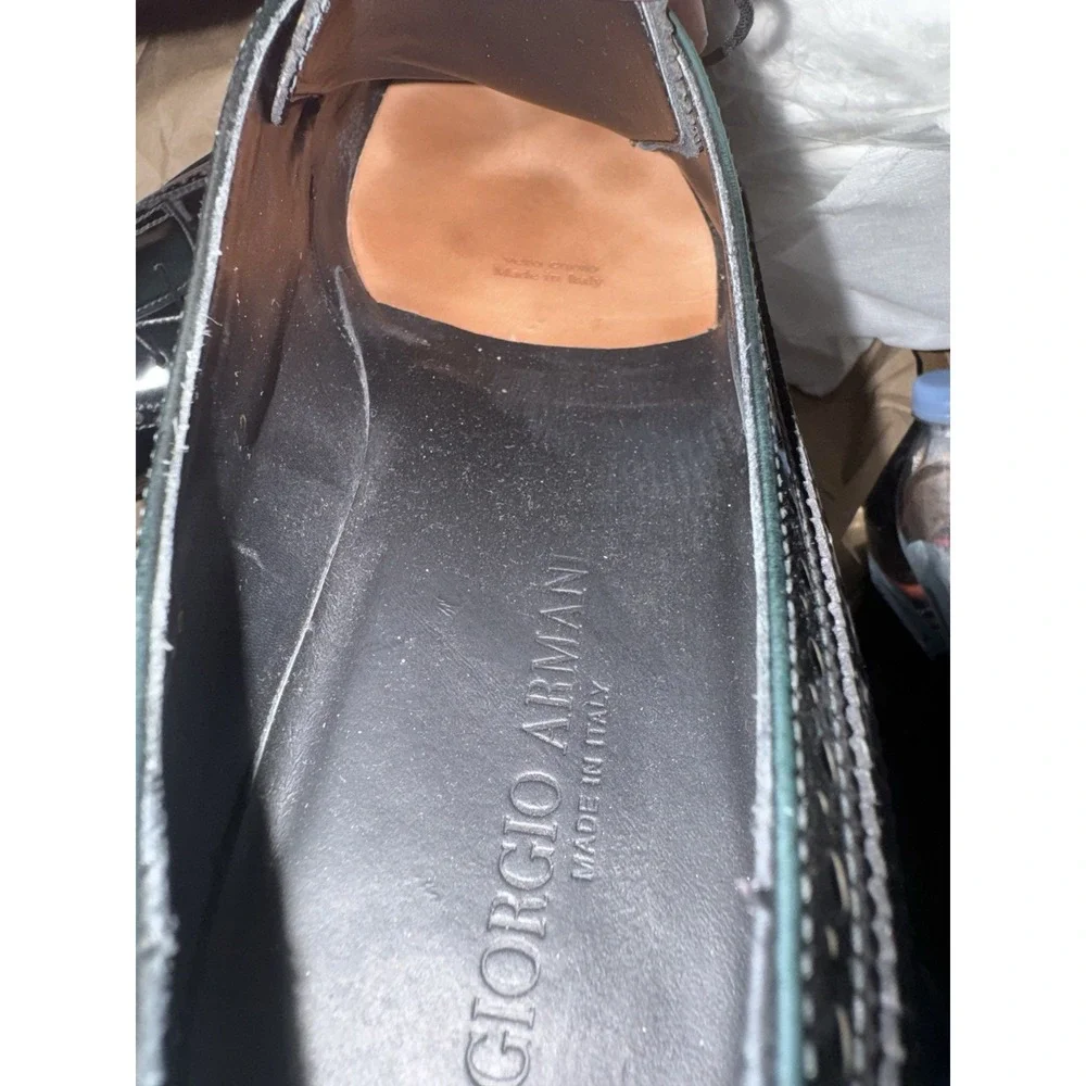 Giorgio Armani Green Leather Wingtip Brogue Crepe Sole Derby Shoes X2C446 Sz 12